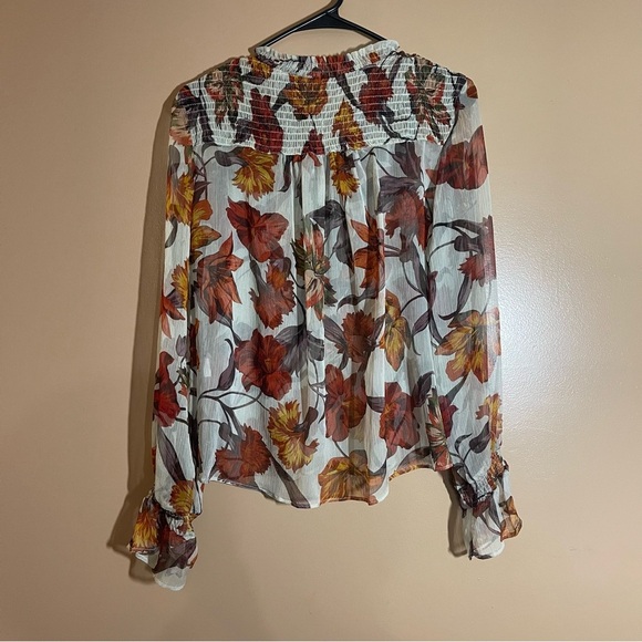 Zara Autumn Floral Ruffle BlouseSize XS - Picture 6 of 7